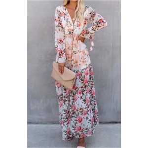 VICI mix & mingle button down maxi dress